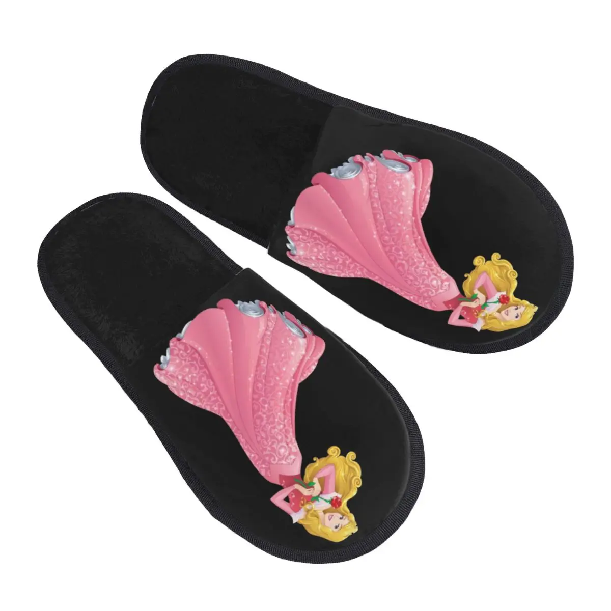 Zapatillas de casa con estampado personalizado de la Princesa Maléfica Aurora para mujer, zapatillas suaves y cálidas de espuma viscoelástica, zapatos para interior y exterior