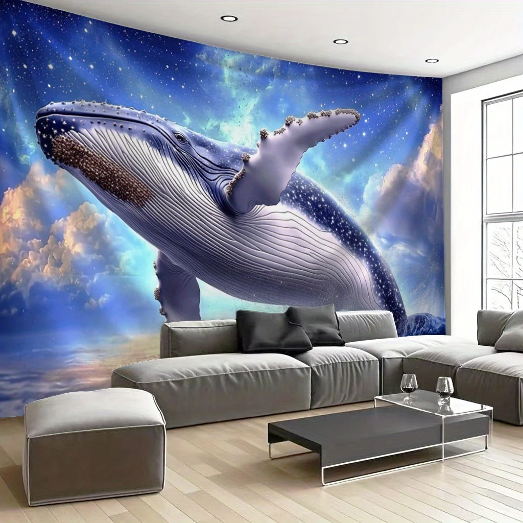 Attractive Starfish Whale Digital printing polyester wall tapestry suitable for use in living rooms bedrooms offices bars party