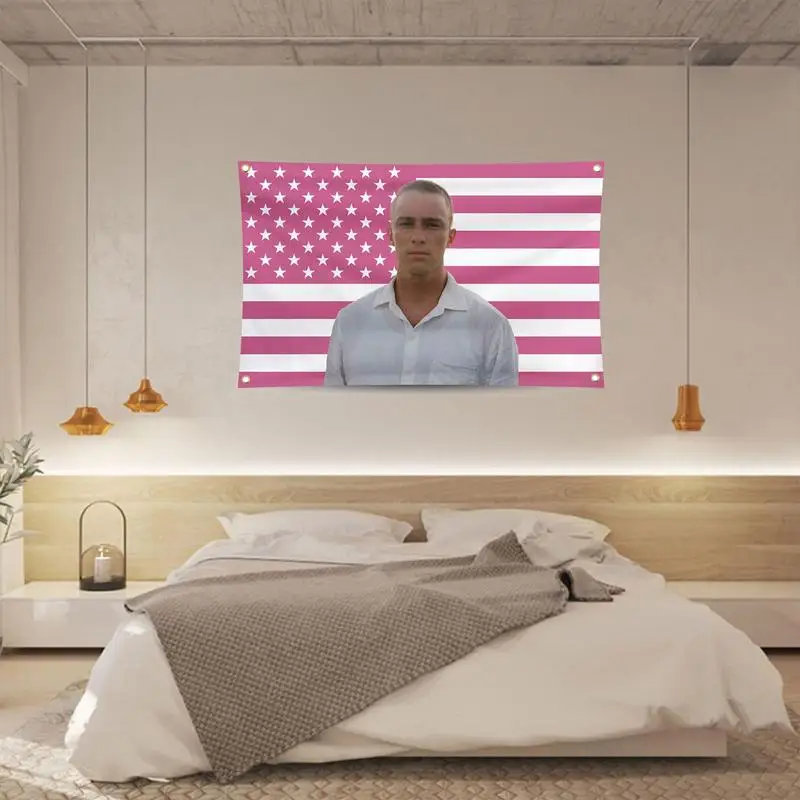 Drew Pink America Flag Starkey Tapestry Funny Banner 150x90cm For College Dorm Room Guys Man Cave Bedroom