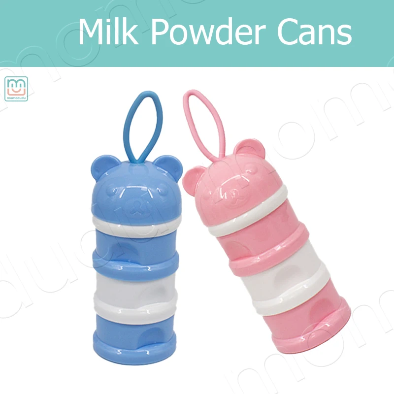 

Portable 3-Layer Milk Powder Box Formula Dispenser, Cute Bear Style Spill-Proof Container with Separate Sections