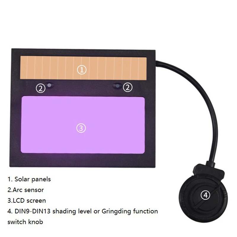 Imagem -06 - Solar Auto Escurecimento Soldagem Lens Painel Máscara de Capacete Filtragem Automática Abajur Óculos