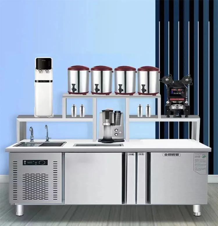 Leading Technology Material Commercial Bubble Tea Bar with Fresh Juice Bar Kiosk Counter for Sale