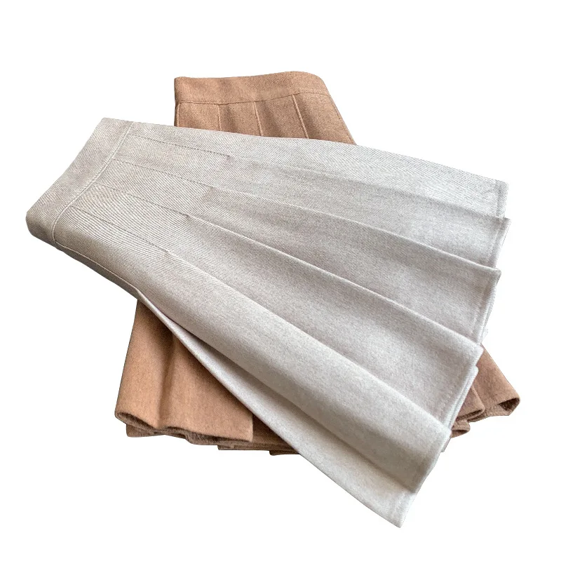 

Новая модная теплая плиссированная юбка из шерстяной смеси 2026 года, повседневная женская зимняя мини-юбка А-силуэта с высокой талией, универсальная женская юбка