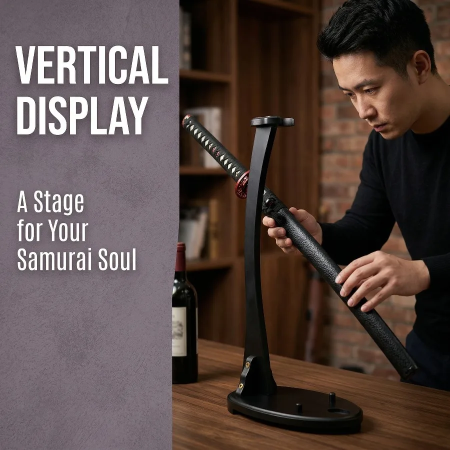 Vertical Katana Stand Sword Shelf Support Sabre Display Rack Single Tier Desktop Holder Schwert Bracket Japanese Decoration Gift