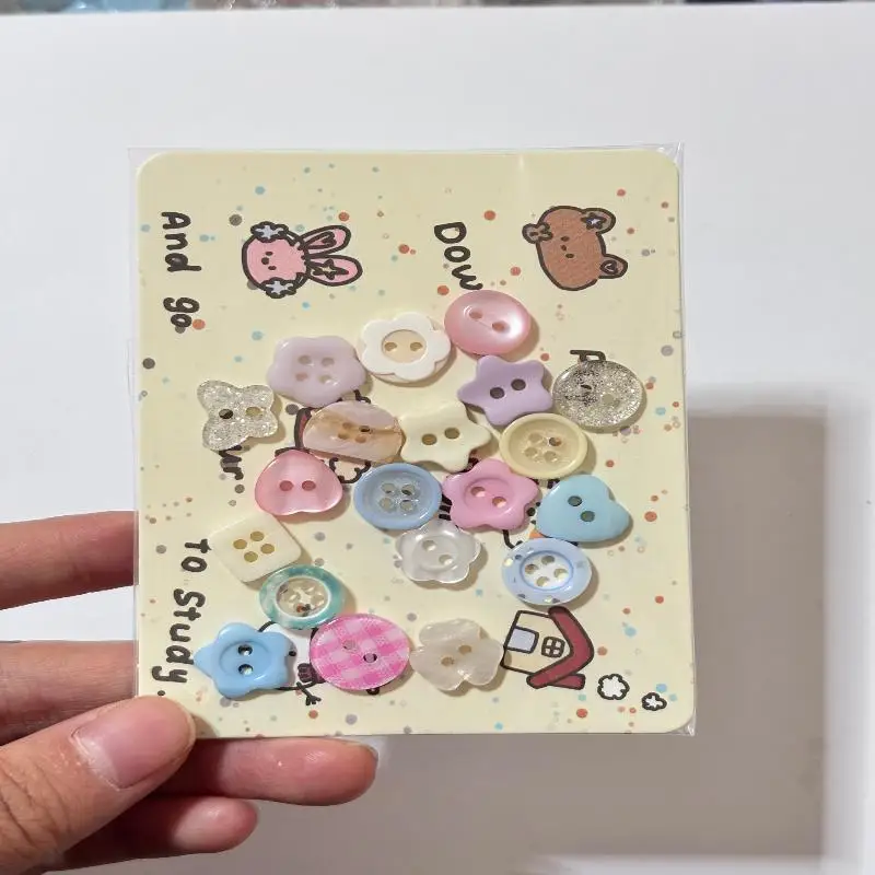 20pcs/set Multicolour Button S Crafts DIY Scrapbooking Cute Korean Sewing Button Randomly Apparel Accessories
