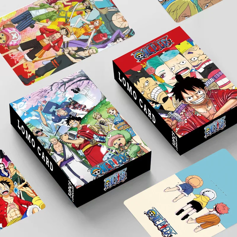 Japońskie karty Anime Lomo One Piece 1pack/30pcs Gry karciane z pudełkiem na pocztówki Wiadomość Zdjęcie Prezent dla kolekcji gier anime Fan Game