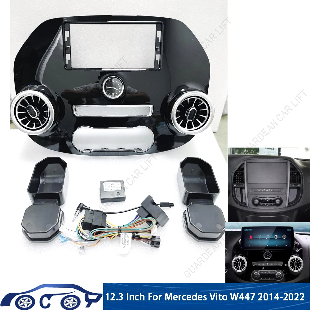 

12.3 Inch Car Radio Fascias For Mercedes Vito W447 2016-2018 Android Stereo Frame Panel With Cable canbus Decoding