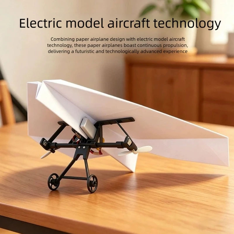 Electric Paper Plane Power Component Set Foldable Long Stable Flight For Kids Remote Control DIY Aircraft Toy 15UB