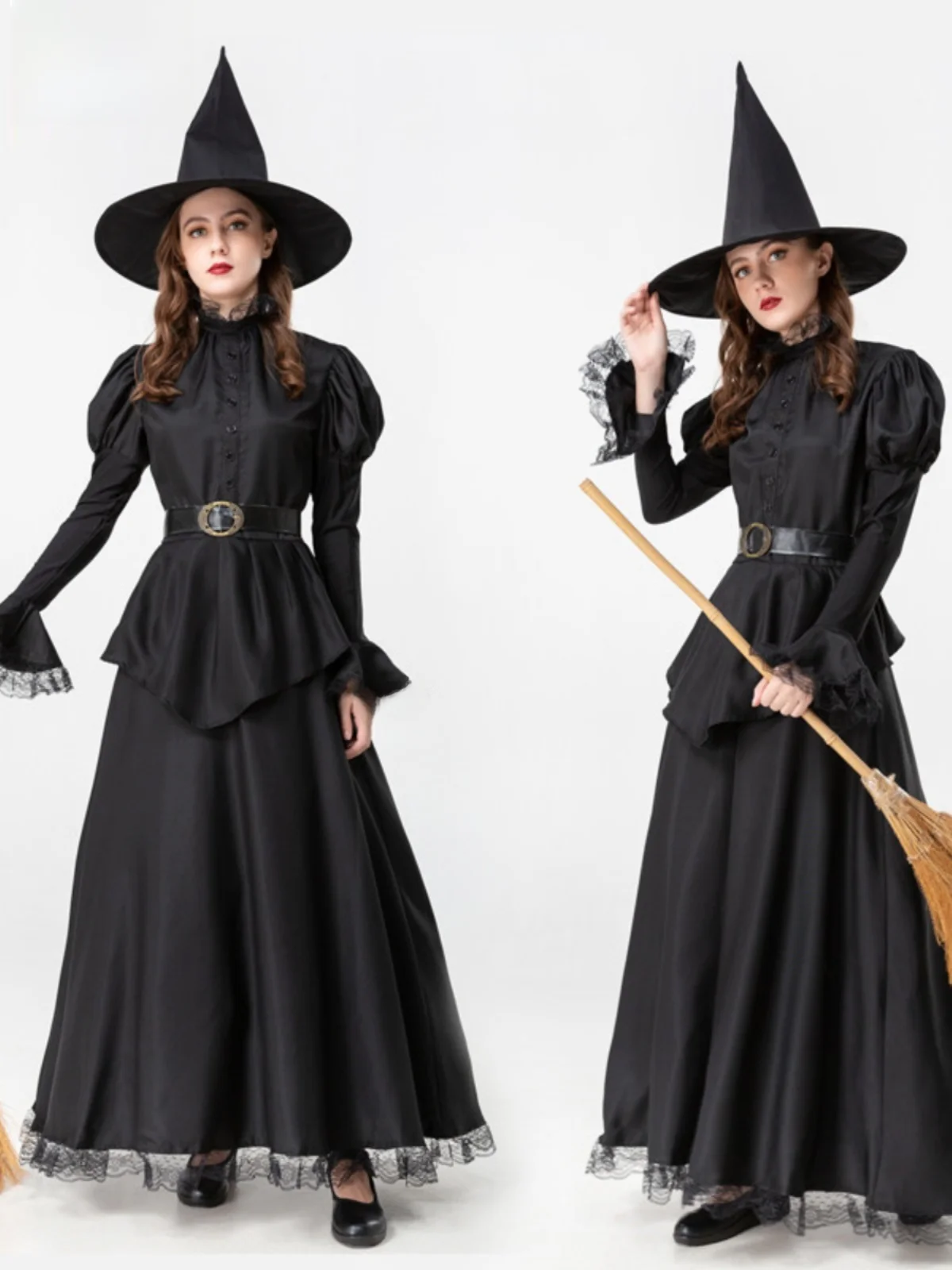 Halloween Cosplay Bla Heksenkostuum Stage Performance Heksenhoed Fem Polyester Traditioneel Chinees Operakostuum