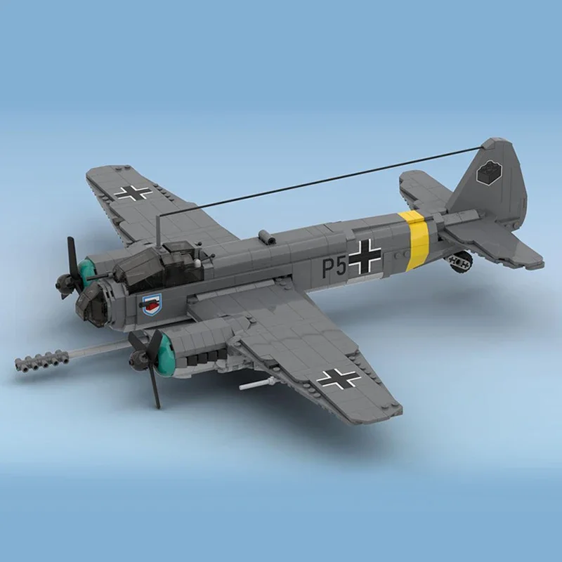 Moc Building Bricks Military Aircraft Model Junkers Ju 88 Fighter Technology Modular Blocks Gift Christmas Toy DIY Sets Assembly