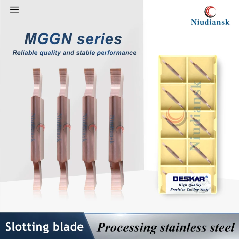 

Вставки для обработки канавок из нержавеющей стали серии MGGN MGGN100/120/130/140-JM LF6018 Обрабатывающий центр Тонкая шлифовка Режущие шлицевые лезвия