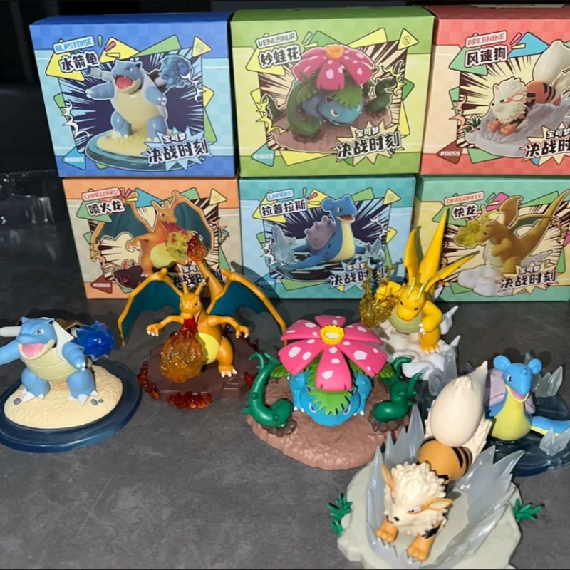 2024 Pokemon Figure Charizard Blastoise The Moment Of Decisive Battle Arcanine Lapras Figurine Doll Model Toy Christmas Gifts