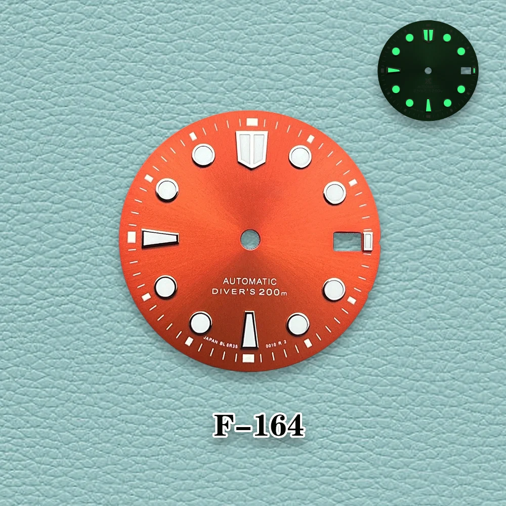 Logotipo S de alta calidad, esfera de buceo NH35 de 28,5mm, luminosa verde para reloj de movimiento NH35 NH36, accesorios de modificación, piezas de reparación