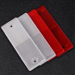 White Red Plastic Reflector Night Safety Warning Sticker with Holes Accessories Fit for Motorcycle Truck Bike Trailer Automobile