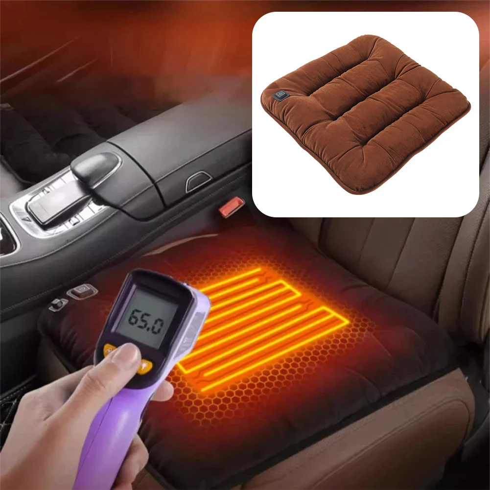 

Car Heated Seat Cushion Graphene Winter Plush Seat Cushion 12V Car Universal USB Electric Heating Single-chip Pad Accessories