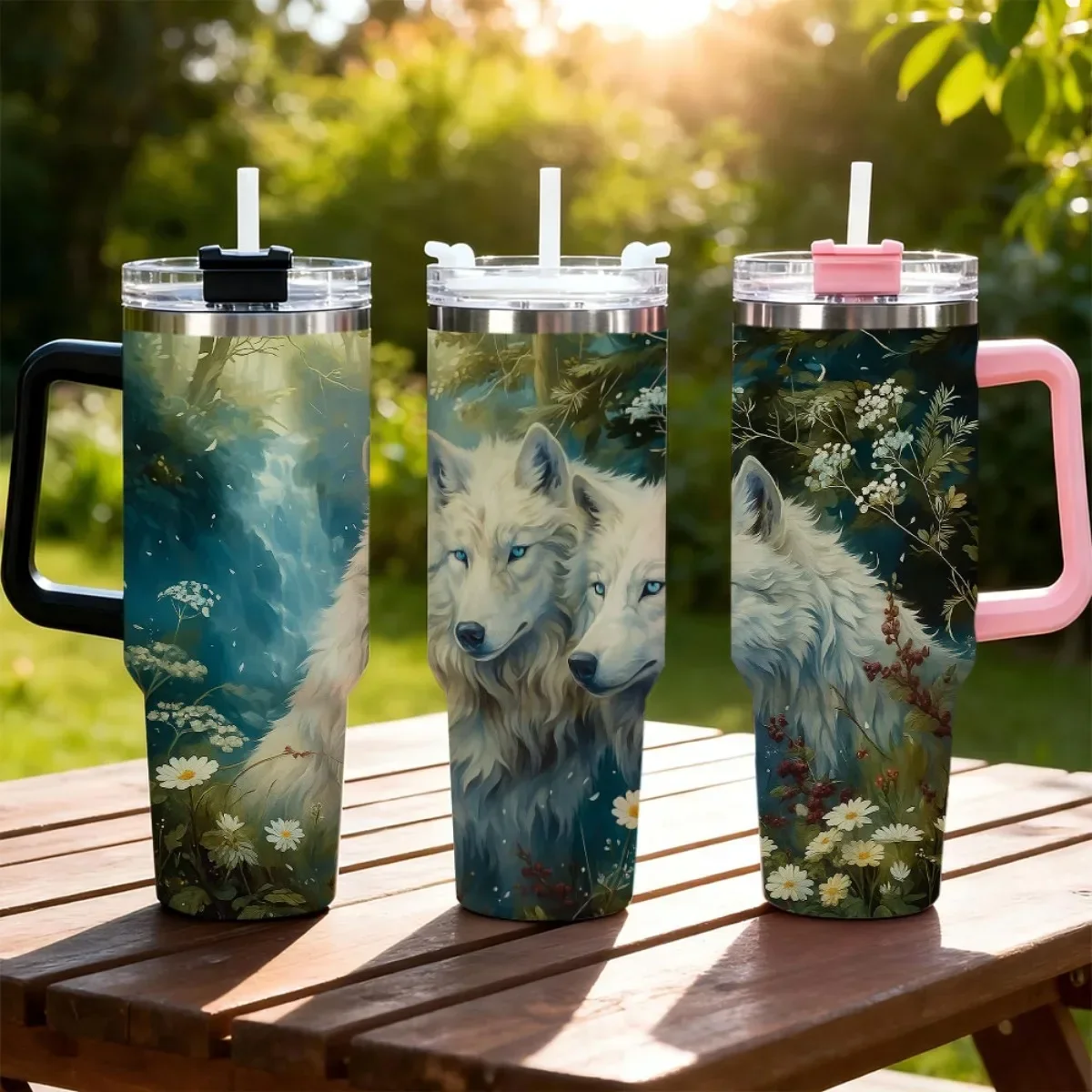 1pc 40oz Stainless Steel Insulated Tumbler with Second-Generation Handle and Third-Generation Locking Lid Includes Straw and Cap Stylish Creative Design - Double-Wall Vacuum Insulation Travel