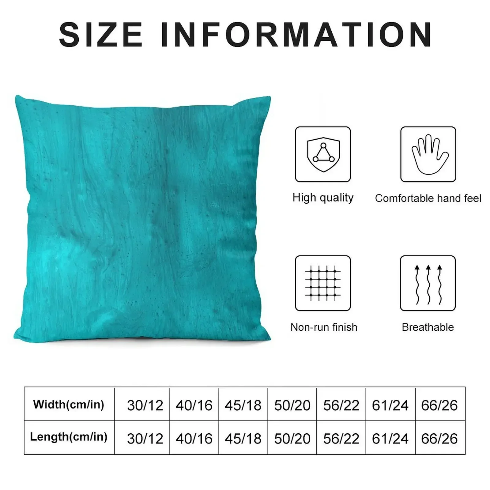 Aquamarine Paint Texture Throw Pillow Couch Cushions Pillow Cases Decorative Pillow Case Christmas