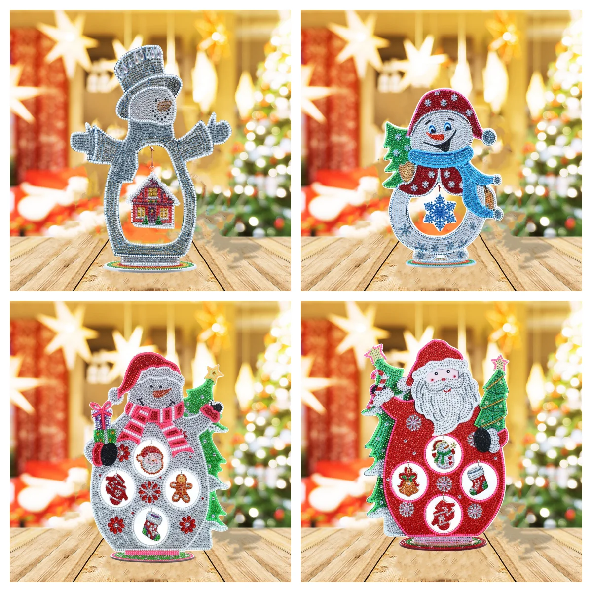 

1 набор алмазной живописи «сделай сам», рождественское ремесленное украшение, с хрустальными украшениями и узорами Санта-Клауса, инкрустированными бриллиантами