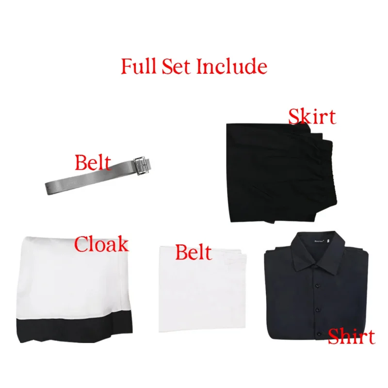 JP أنيمي طوكيو الغول: إعادة يونيباياشي سايكو تأثيري حلي النساء هالوين طوكيو الغول مجموعة كاملة الزي الأبيض موحدة عباءة شعر مستعار