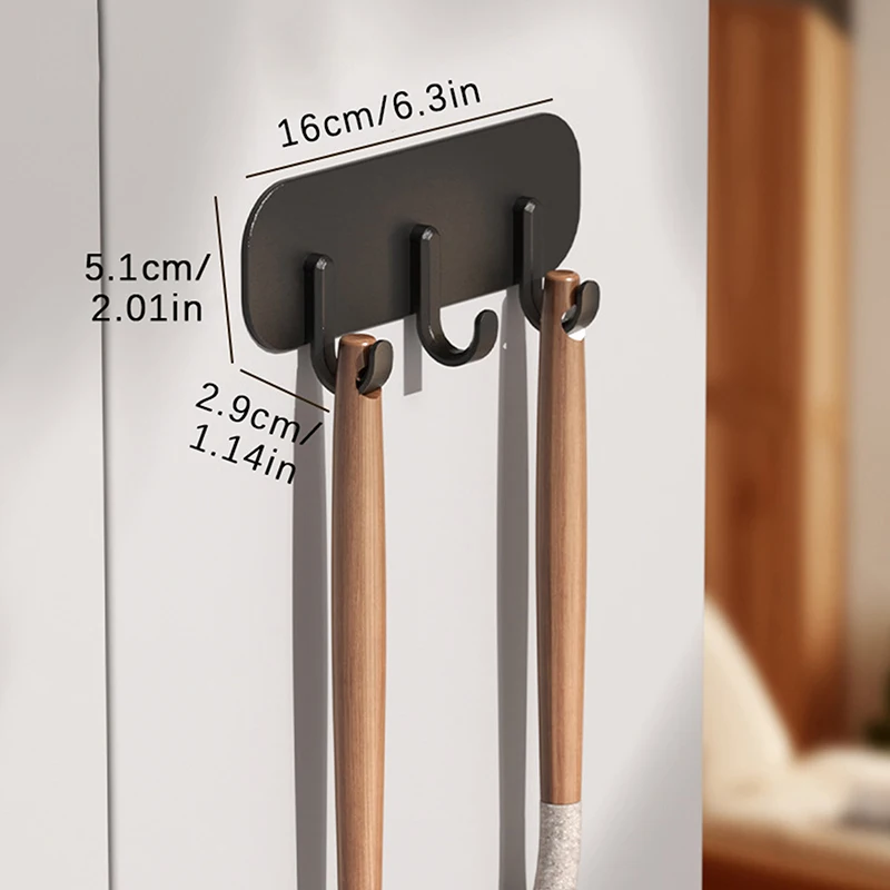 Wall Mounted Refrigerator Hook Non-Perforated Door Rear Key Soup Spoon Rack Household Organization Miscellaneous Sorting Holder