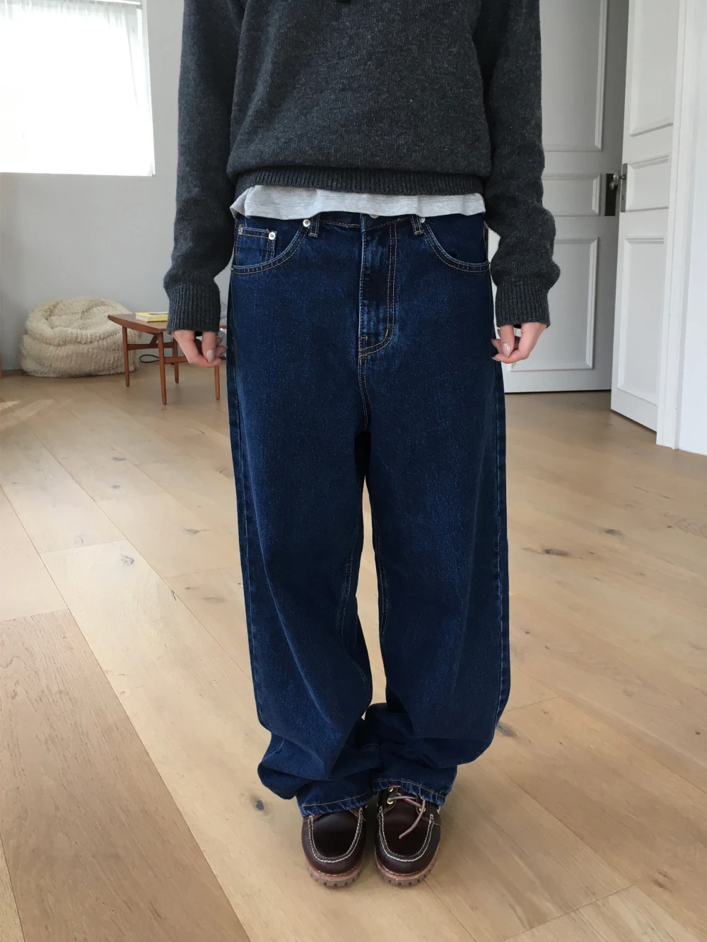 Thickened Warm Fleece High Waist Long Leg Jeans Korean Style Regular Fit Spring Autumn Winter Women's Casual Fashion