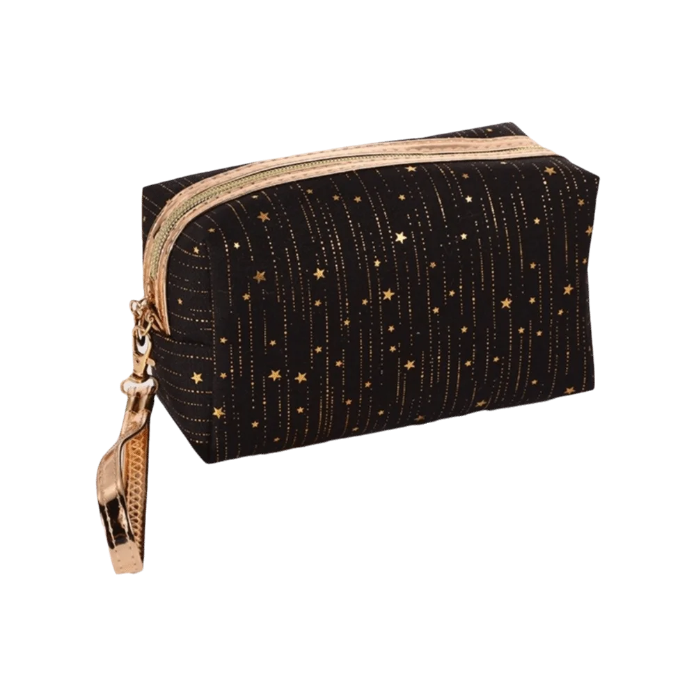 Vintage Large Capacity Makeup Bag Rainproof Gold-tinted Storage Bag Breathable Lightweight Cosmetic Bag Women