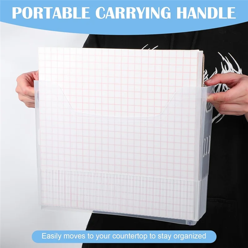 -A89Z 3 Pack Scrapbook Paper Storage Organizer With Wheels, Plastic Portable Scrapbook Storage Bin For Paper, Cardstocks