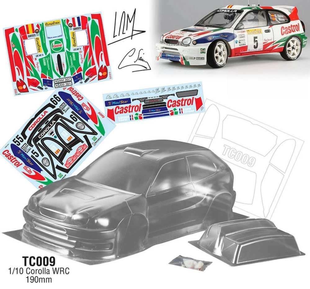 Scale 1:10 Corolla WRC Clear body shell set fit RC Drift Chassis 239mm Wheelbase