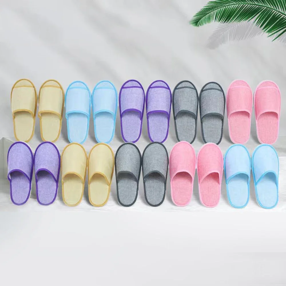 Slippers Men's and Women's Travel Disposable Slippers SPA Guest Slippers Non-slip Soft Anti-slip Slide Household Indoor Slippers