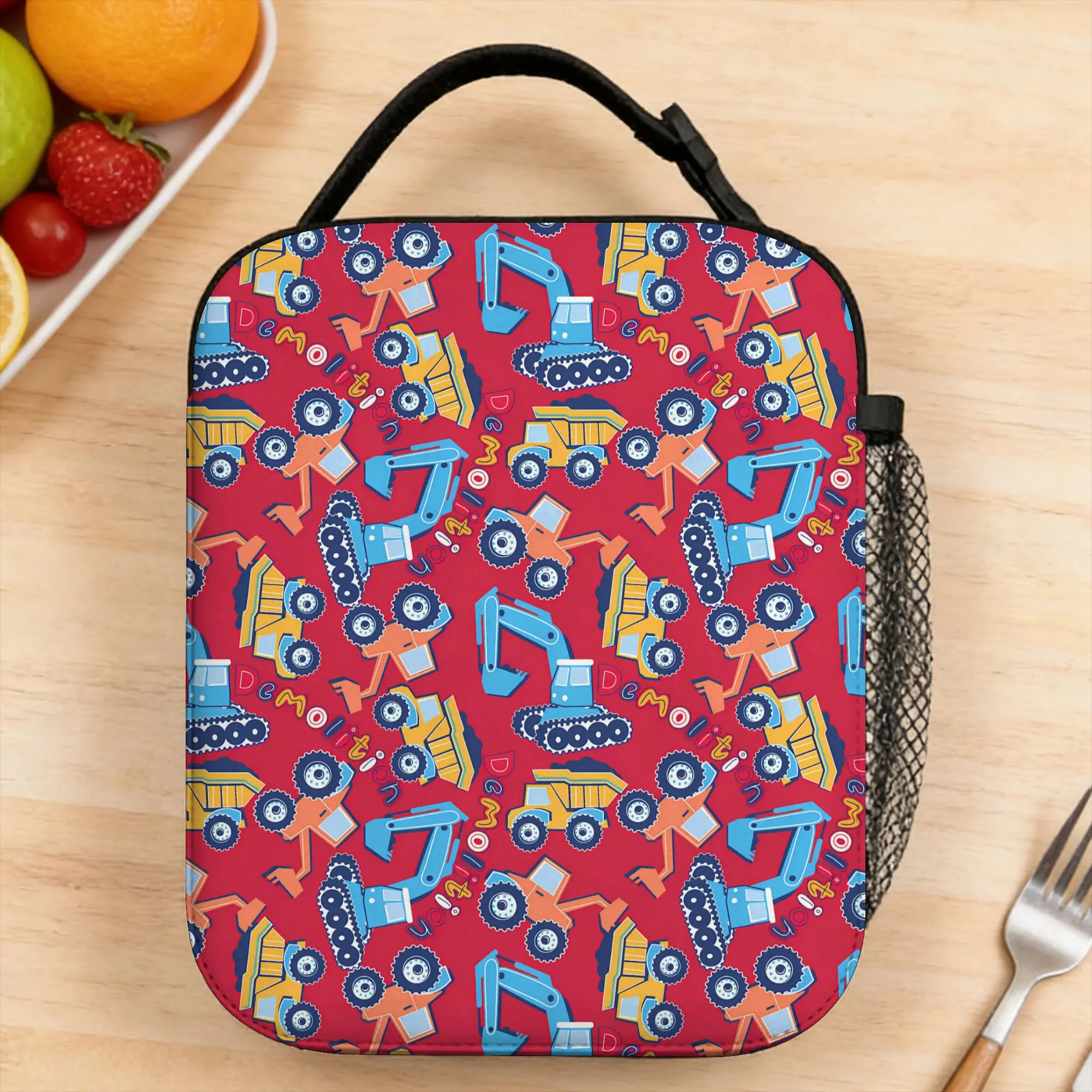 Lunch Bag Excavator Construction Truck Office Lunch Box For Women  Fashion Convenient Graphic Design Thermal Lunch Bags