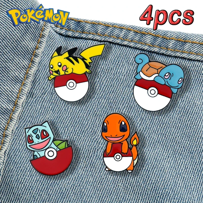 

Pokemon Enamel Pins for Friends Anime Cartoon Metal Badges Pikachu Charmander Squirtle Pin Brooch Christmas Gift