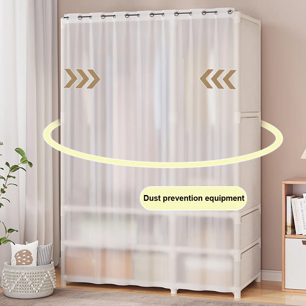 Floor Hanger Storage Clothes Rack Large Capacity Wardrobe Clothes Holder Shelves Non-Woven Bedroom Cabinet for Dormitory Bedroom