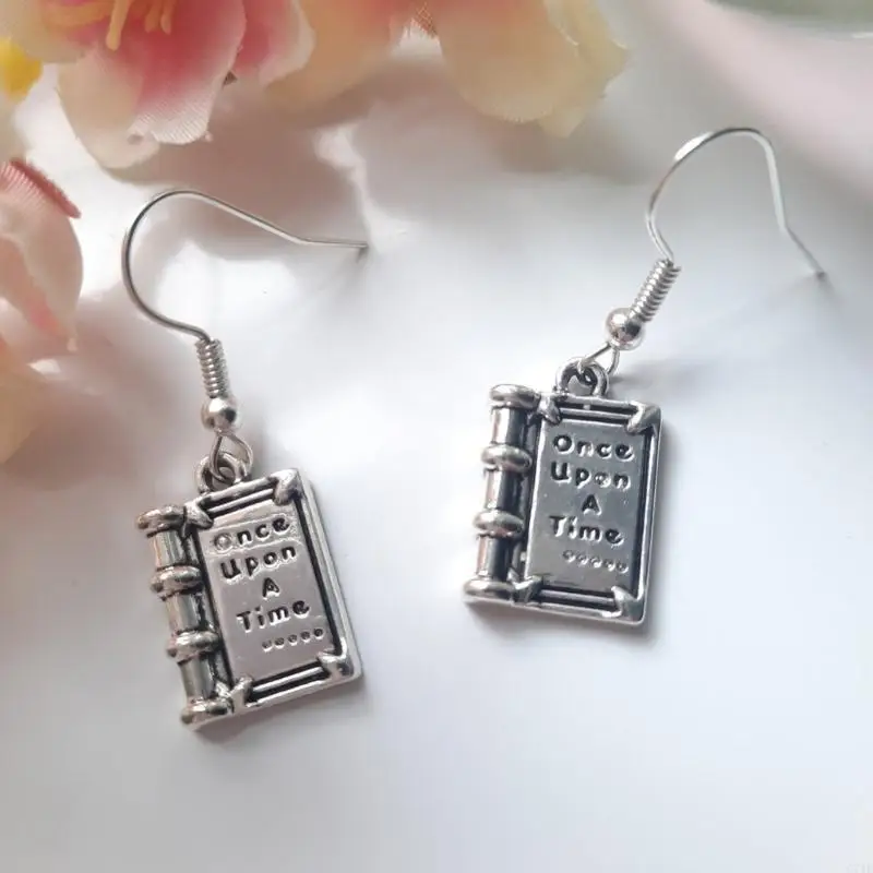 Book Earrings Fashion Accessories Metal Craftsmanship Ear Jewelry Alloy Texture Suitable for Reading Lover