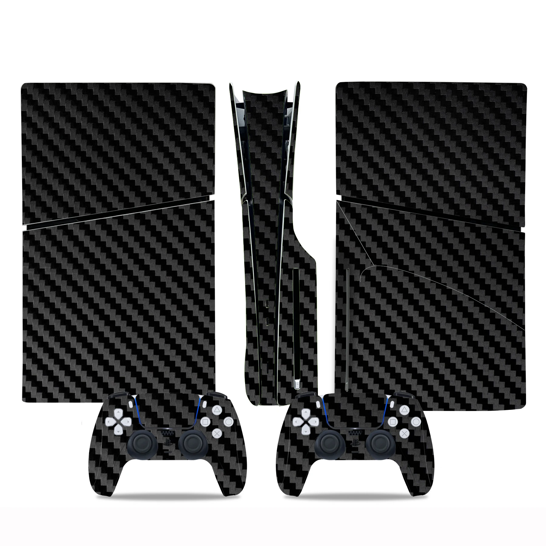 

for PS5 slim Disk Edition Carbon fiber Skin Sticker Decal Cover for PS5 slim Console and 2 Controllers