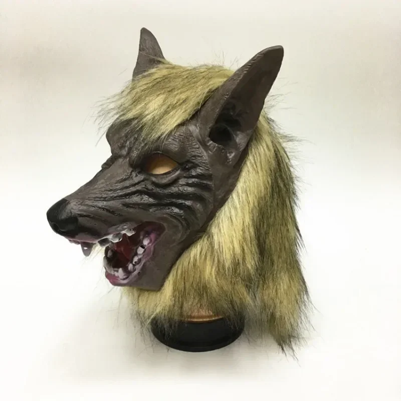 RT01 Werewolf Costume  Party Mask  Wolf Gloves Cosplay Halloween Latex Rubber Wolf Head Hair Mask Werewolf Glove  Party Scar&Gf1