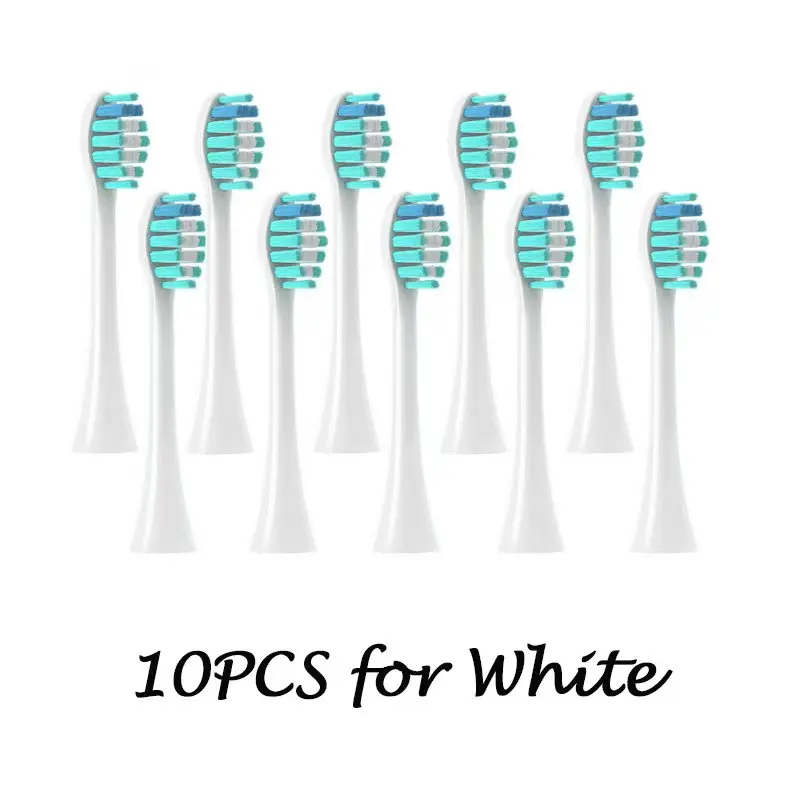 

Сменные насадки для зубных щеток, совместимые со сменными насадками Philips Sonicare, 4100 5100 5300 и большинством ручек Click-on, 10 шт. в упаковке