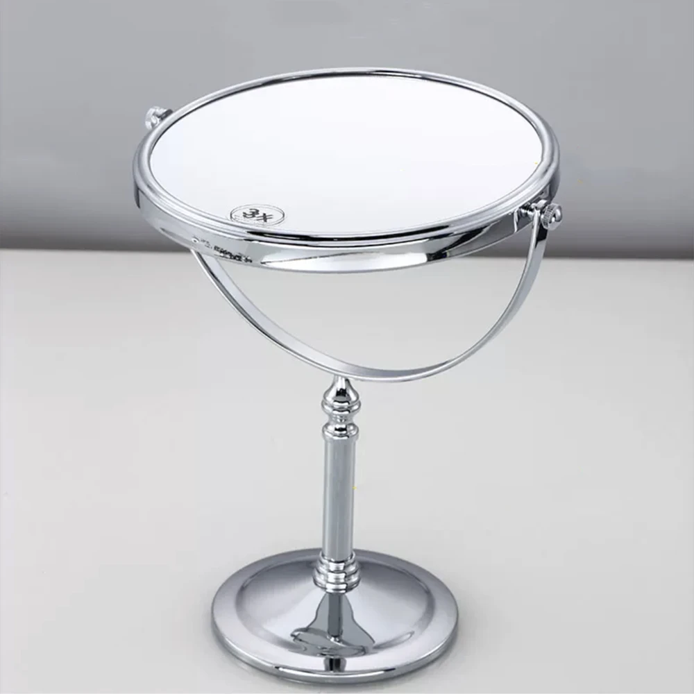 LOTIKO Miroir de maquillage avec support en bambou naturel, grossissement x1/3x, double face, miroir grossissant à 360 degrés, table de coiffeuse, bureau, décoration de chambre, cadeaux de beauté