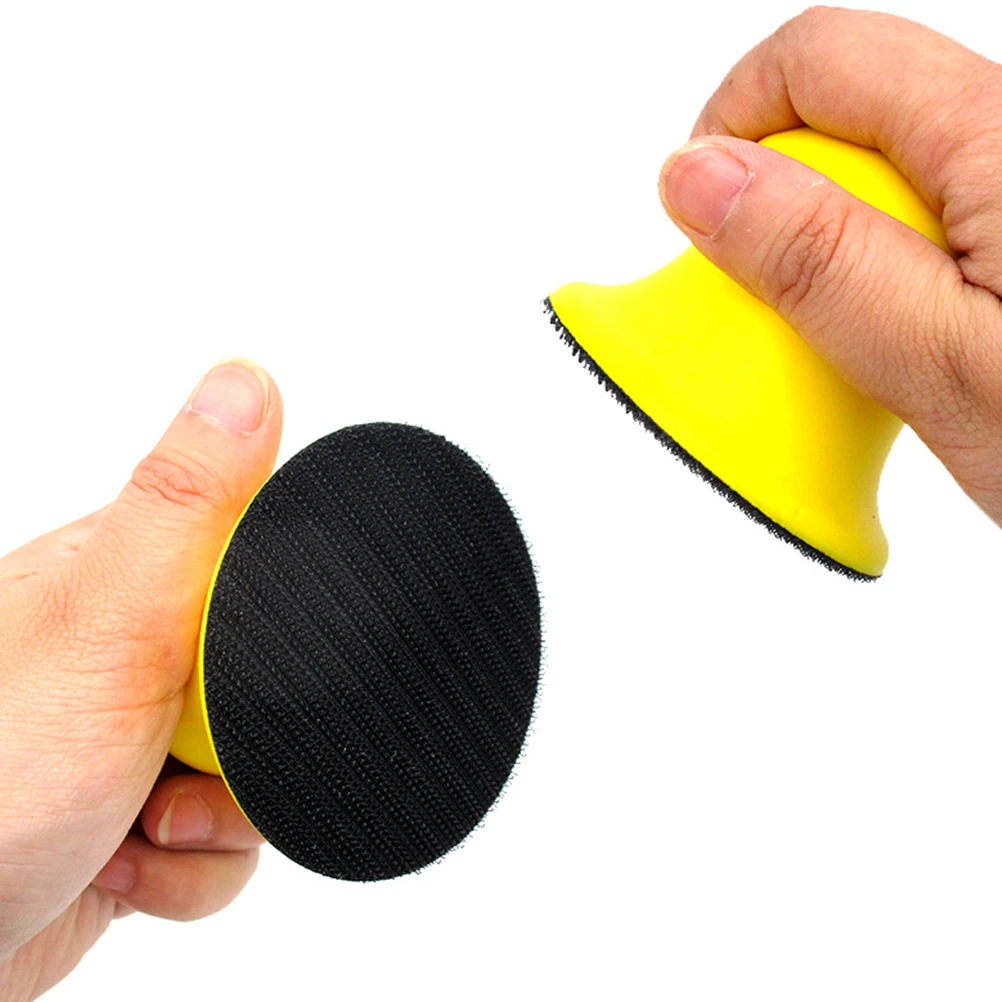 

2pcs Hand Grinding Disc Yellow Sanding Block Polishing Pad Hook Loop Pu Material Light Weight Durable For Wood Polishing Auto