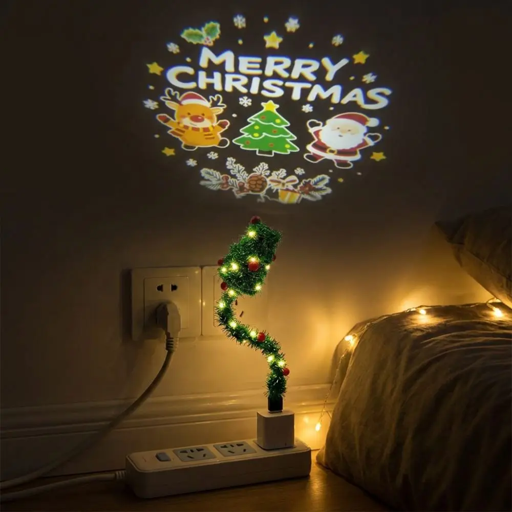 360° Rotatable Christmas Ceiling Projector Led Light Tree Shape Holiday Projection Lamp USB Powered HD Projection