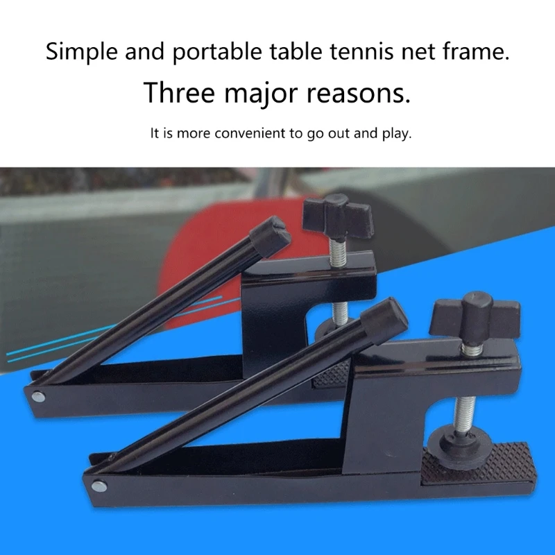 Table Tennis PingPong Net Post Set Folding Pingpong Screw On Clamps Net