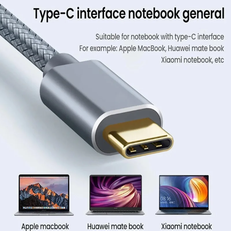 Câble d'imprimante tressé USB Type C, USB 2.0, câble de données USB B vers USB C, ordinateur portable, téléphone vers télécopieur, EAU