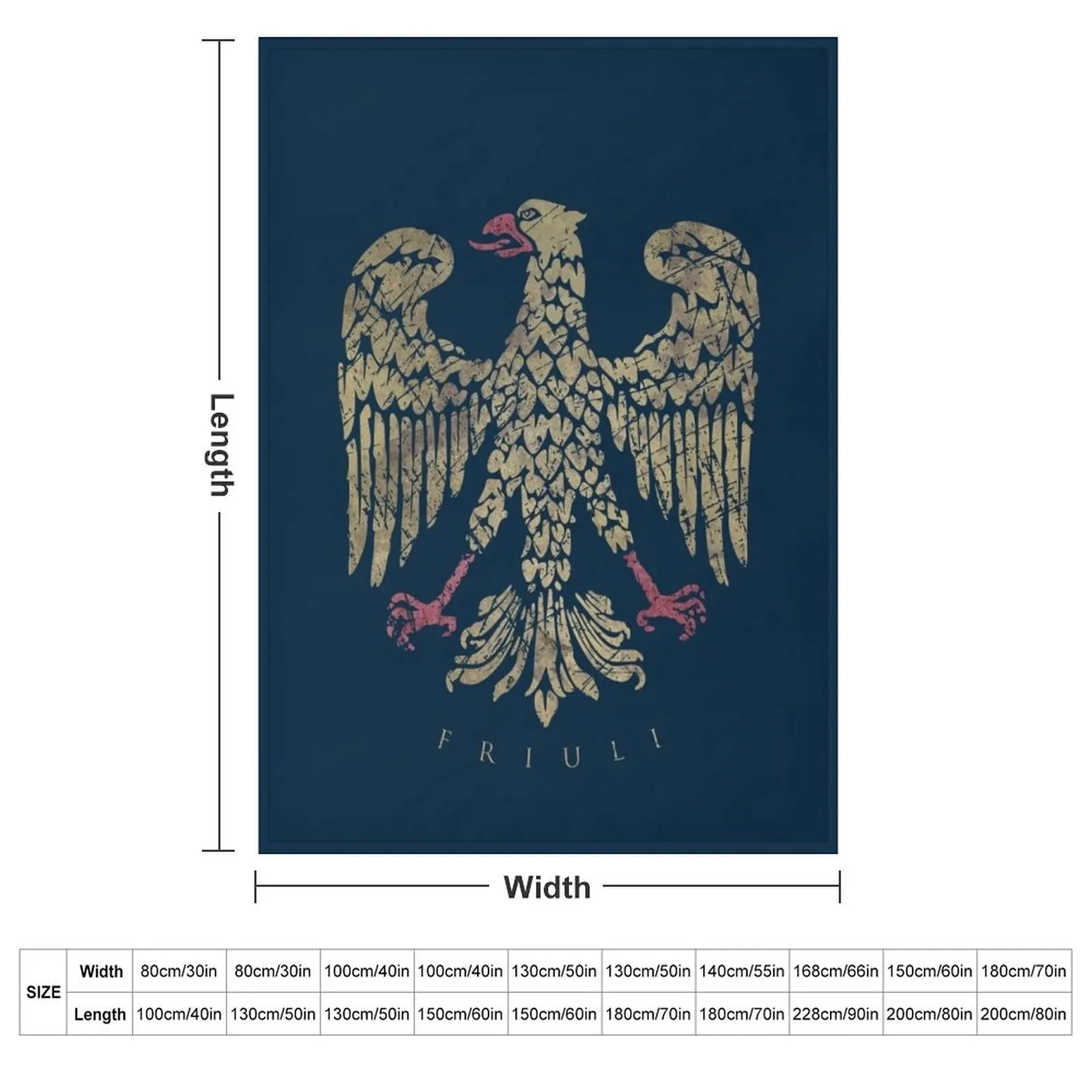 Friuli Emblem - Vintage Gold Throw Blanket Large Decoratives Summer Soft Flannel Fabric Luxury Designer Blankets