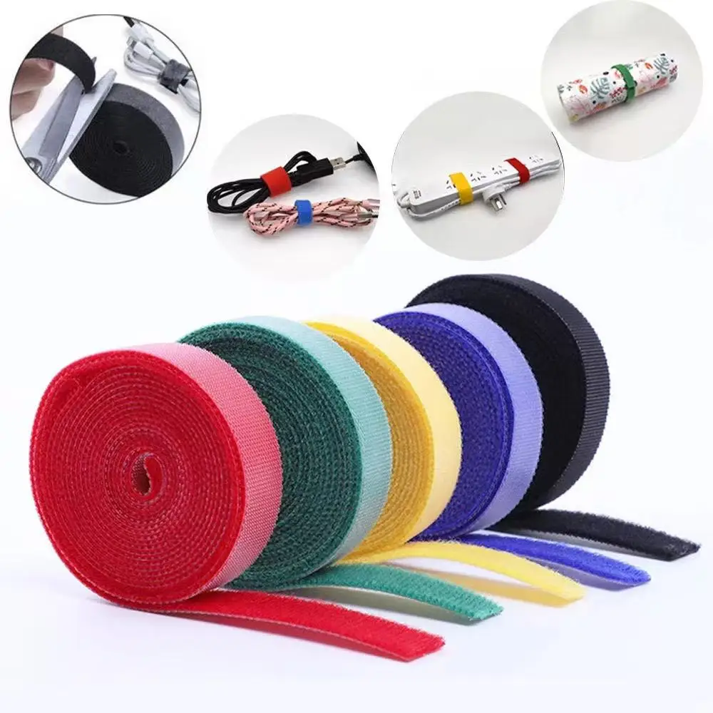 6Pcs Data Cable Management Cable Tie Reusable Removable Multi-purpose Wire Organizer Data Cable Storage Tape Plant Fixation
