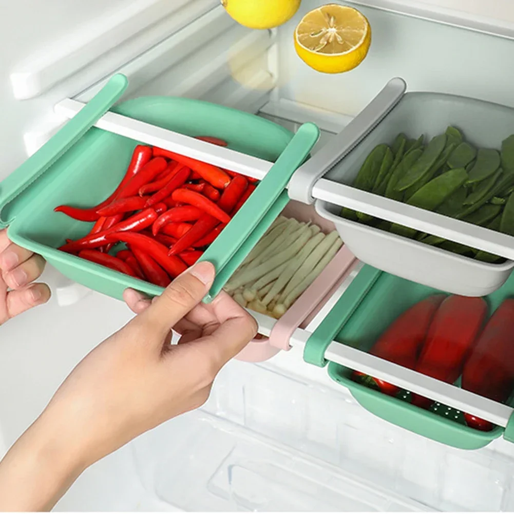 

Fridge Organizer Storage Box Refrigerator Drawer Plastic Storage Container Shelf Fruit Egg Food Storage Box Kitchen Accessories
