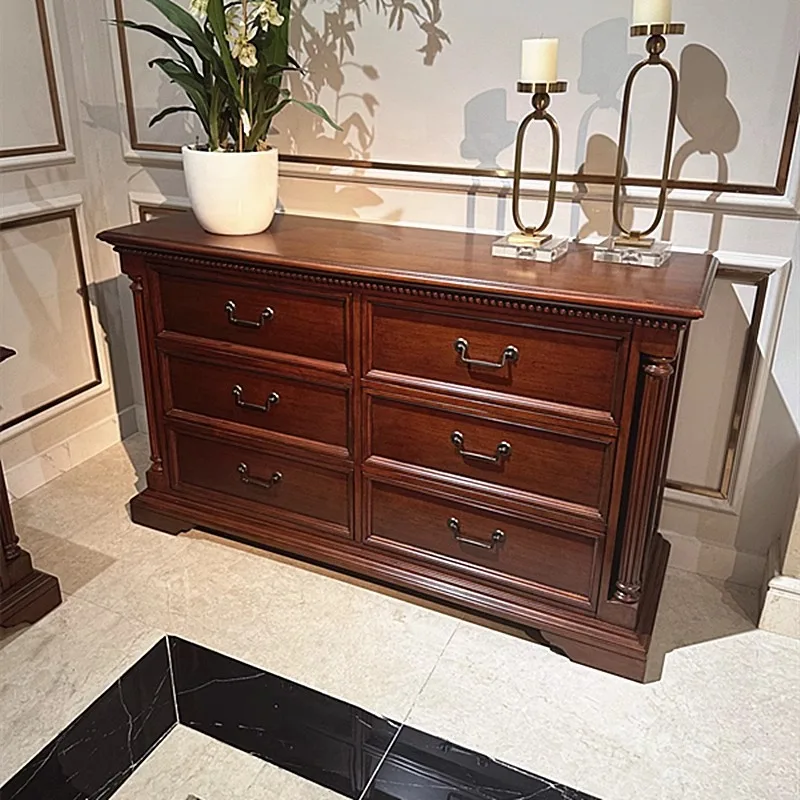 All solid wood dresser light luxury locker six chest cabinet household small apartment all solid wood chest cabinet