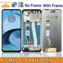 For Motorola Moto G14 PAYF0010IN LCD Display Touch Screen Sensor Digiziter Assembly With Frame For Moto G14 Screen Replacement