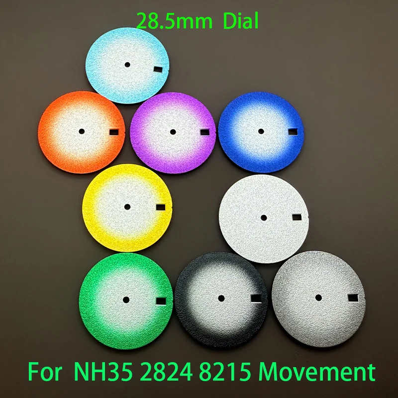 Customized NH35 dial sand gold patterned surface 28.5mm dial watch modification for NH35/8215/2836/ETA2824 Movement watch parts