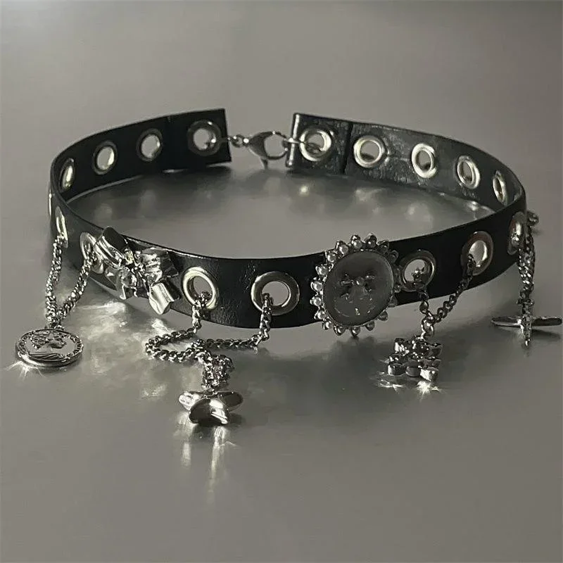 Y2K Goth Butterfly Bowknot Heart Choker Necklace Women Egirl Kpop Aesthetic Vintage Cute Charms Grunge Jewelry Scene Accessories