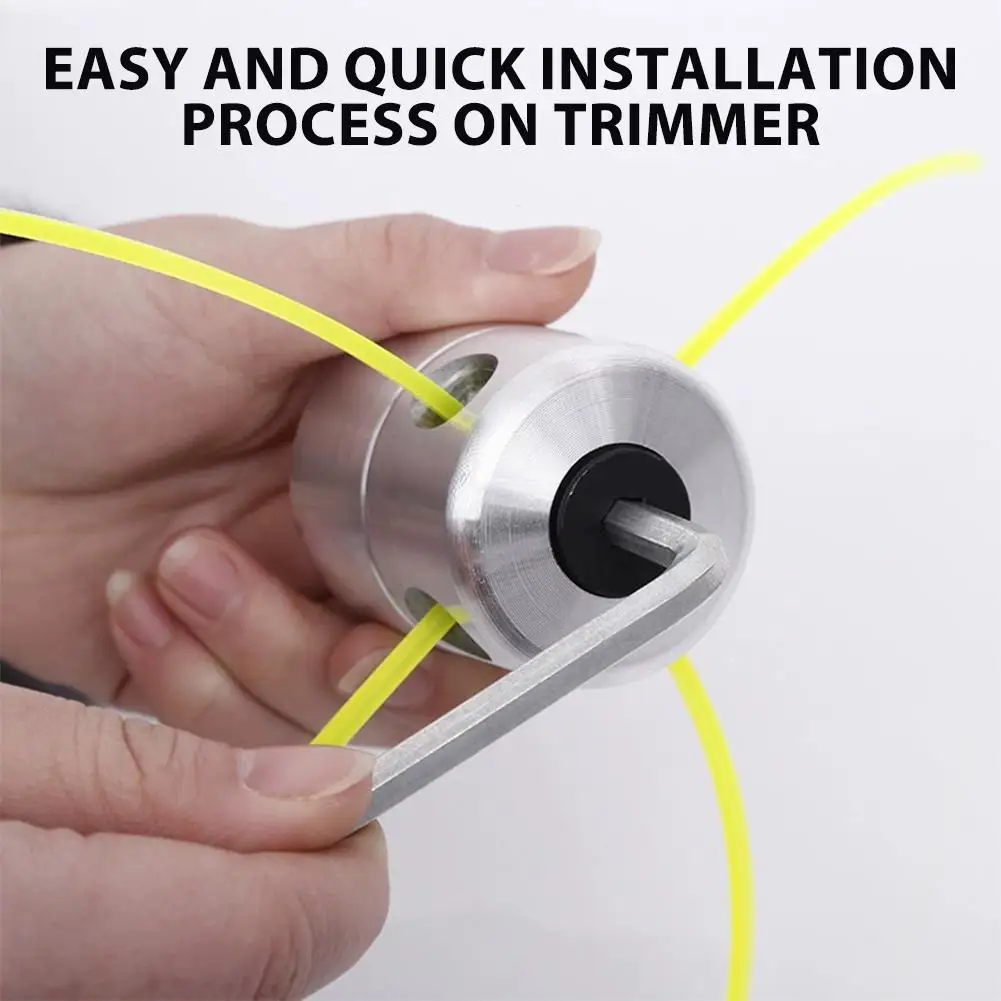 4-Line Aluminum Weed Trimmer Head Silver Replacement Thread Nylon Line Head Lawn Mower Hardware Kit for Stihl Husqvarna Echo