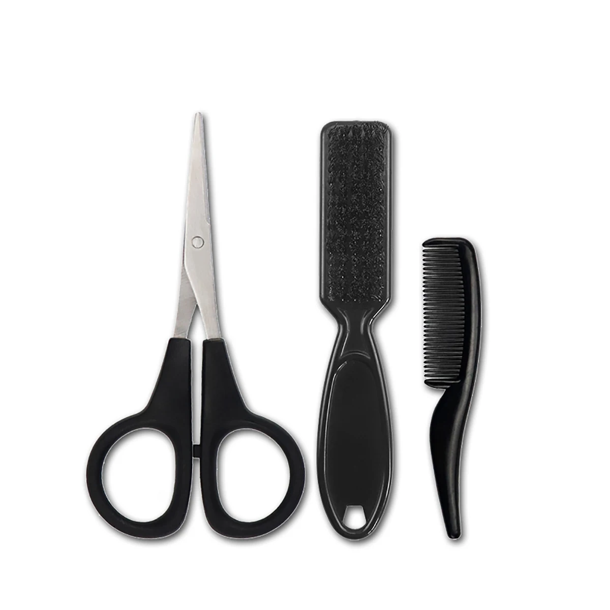 3pcs professional men\'s beard styling setmini comb scissors beard cleaning brushbeard trimming set Special for real hair wigs